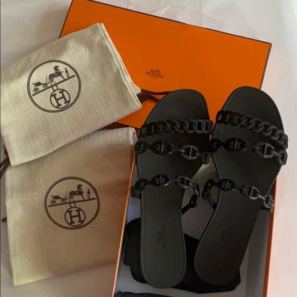 Hermès Rubber Chaine D’Ancre Rivage Sandals